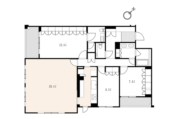 渋谷区南平台町、マンションの間取り画像です