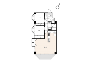 渋谷区広尾、マンションの間取り画像です