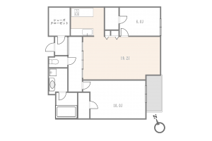 渋谷区渋谷、マンションの間取り画像です