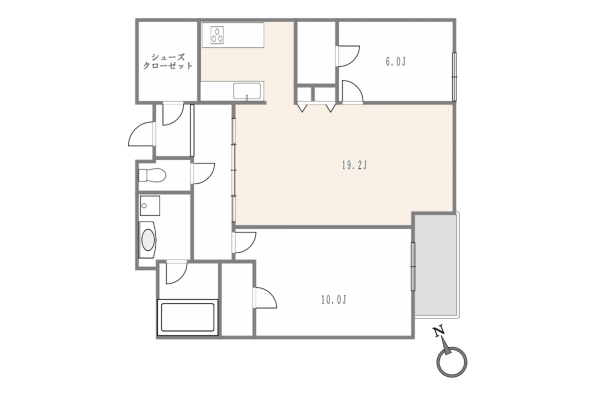 渋谷区渋谷、マンションの間取り画像です
