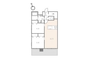 渋谷区東、マンションの間取り画像です