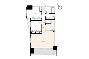 渋谷区広尾、マンションの間取り画像です