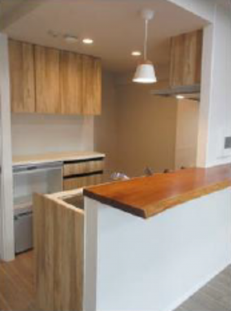 渋谷区広尾、マンションのキッチン画像です