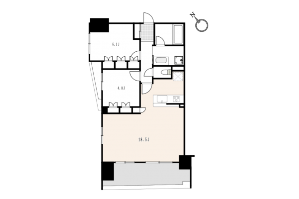 渋谷区広尾、マンションの間取り画像です