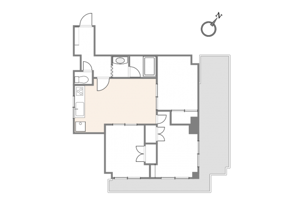 渋谷区円山町、マンションの間取り画像です