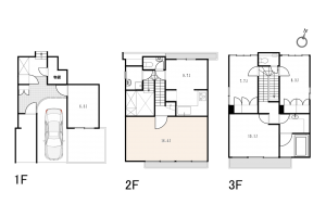渋谷区松濤、中古一戸建ての間取り画像です