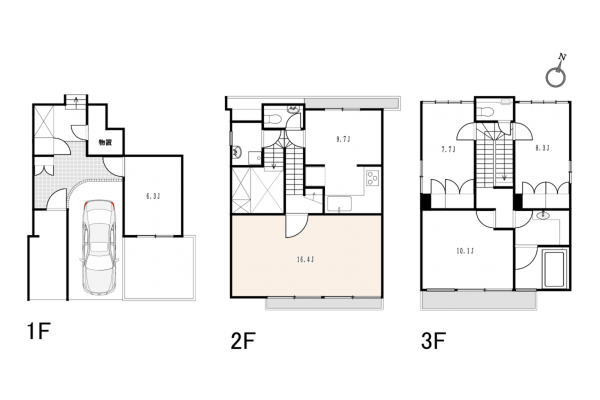 渋谷区松濤、中古一戸建ての間取り画像です