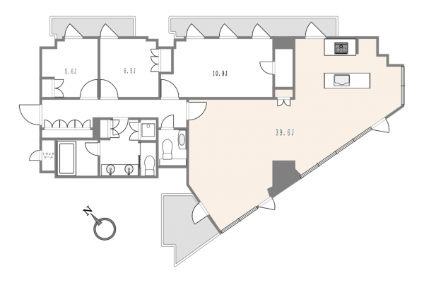 渋谷区鉢山町、マンションの間取り画像です