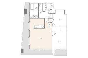 渋谷区桜丘町、マンションの間取り画像です