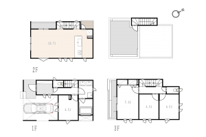 渋谷区東、新築一戸建ての間取り画像です