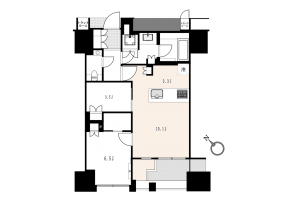 渋谷区渋谷、マンションの間取り画像です