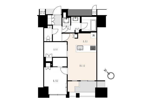 渋谷区渋谷、マンションの間取り画像です