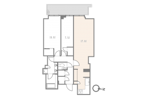 渋谷区南平台町、マンションの間取り画像です