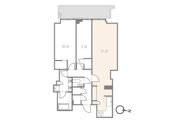 渋谷区南平台町、マンションの間取り画像です