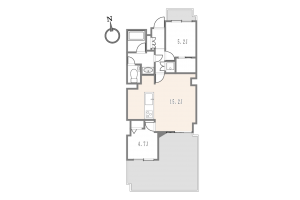 目黒区青葉台、マンションの間取り画像です