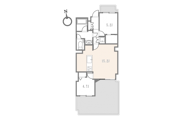 目黒区青葉台、マンションの間取り画像です