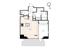 渋谷区桜丘町、マンションの間取り画像です