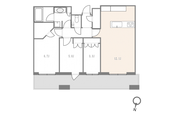 渋谷区渋谷、マンションの間取り画像です