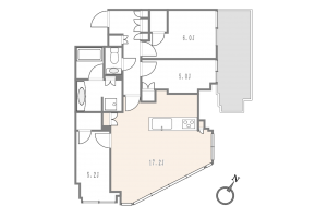 渋谷区渋谷、マンションの間取り画像です