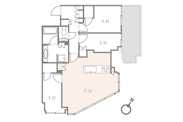 渋谷区渋谷、マンションの間取り画像です