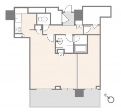 目黒区大橋、マンションの間取り画像です