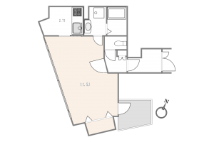渋谷区神泉町、マンションの間取り画像です