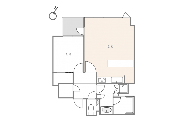 渋谷区南平台町、マンションの間取り画像です