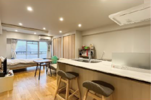 渋谷区猿楽町、マンションの居間画像です