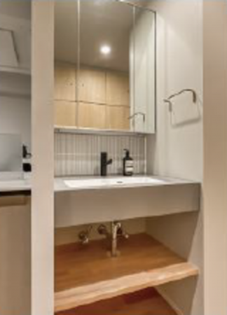 渋谷区猿楽町、マンションの洗面画像です