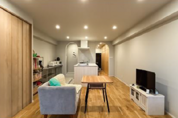 渋谷区猿楽町、マンションの居間画像です