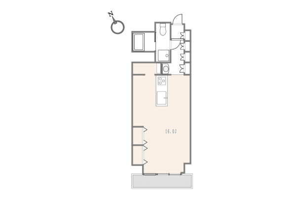 渋谷区猿楽町、マンションの間取り画像です