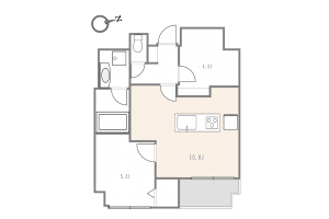 渋谷区渋谷、マンションの間取り画像です