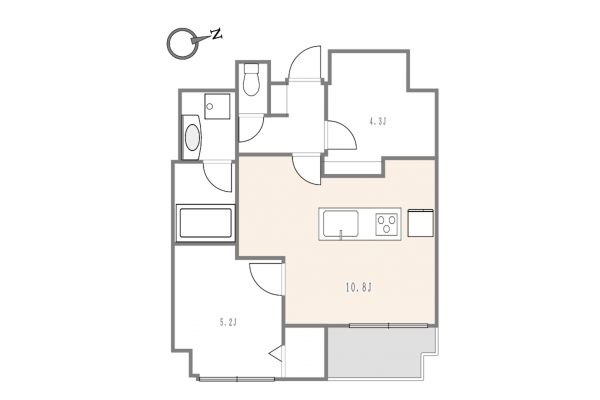 渋谷区渋谷、マンションの間取り画像です