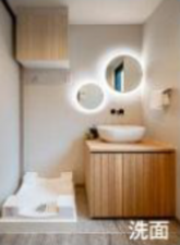 渋谷区鉢山町、マンションの洗面画像です