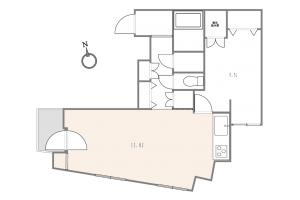 渋谷区富ヶ谷、マンションの間取り画像です