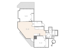 渋谷区南平台町、マンションの間取り画像です