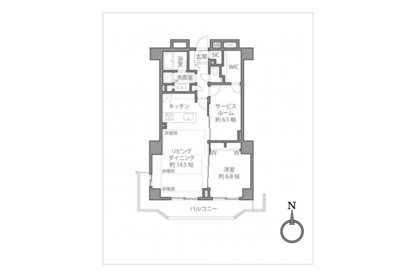 目黒区青葉台、マンションの間取り画像です