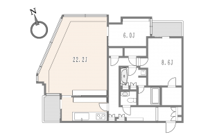 渋谷区渋谷、マンションの間取り画像です