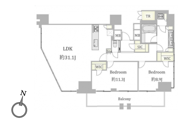 渋谷区渋谷、マンションの間取り画像です