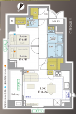 目黒区青葉台、マンションの間取り画像です