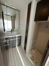 渋谷区松濤、マンションの洗面画像です