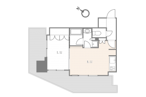 渋谷区松濤、マンションの間取り画像です