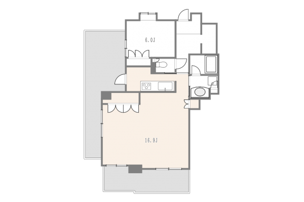 渋谷区渋谷、マンションの間取り画像です