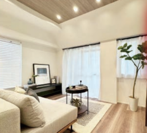 渋谷区松濤、マンションの居間画像です