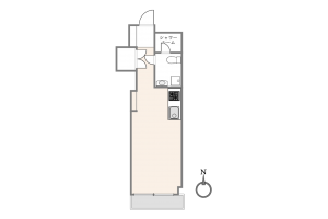目黒区駒場、マンションの間取り画像です