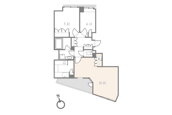 目黒区青葉台、マンションの間取り画像です