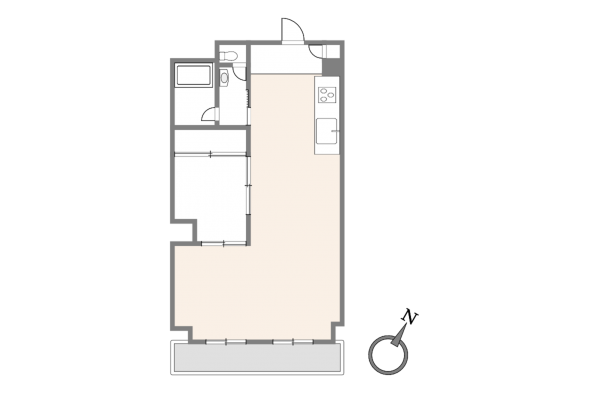 渋谷区桜丘町、マンションの間取り画像です