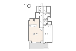 渋谷区南平台町、マンションの間取り画像です