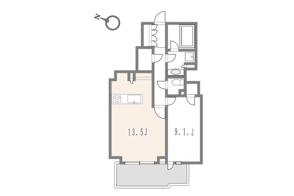渋谷区南平台町、マンションの間取り画像です
