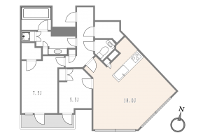 渋谷区宇田川町、マンションの間取り画像です